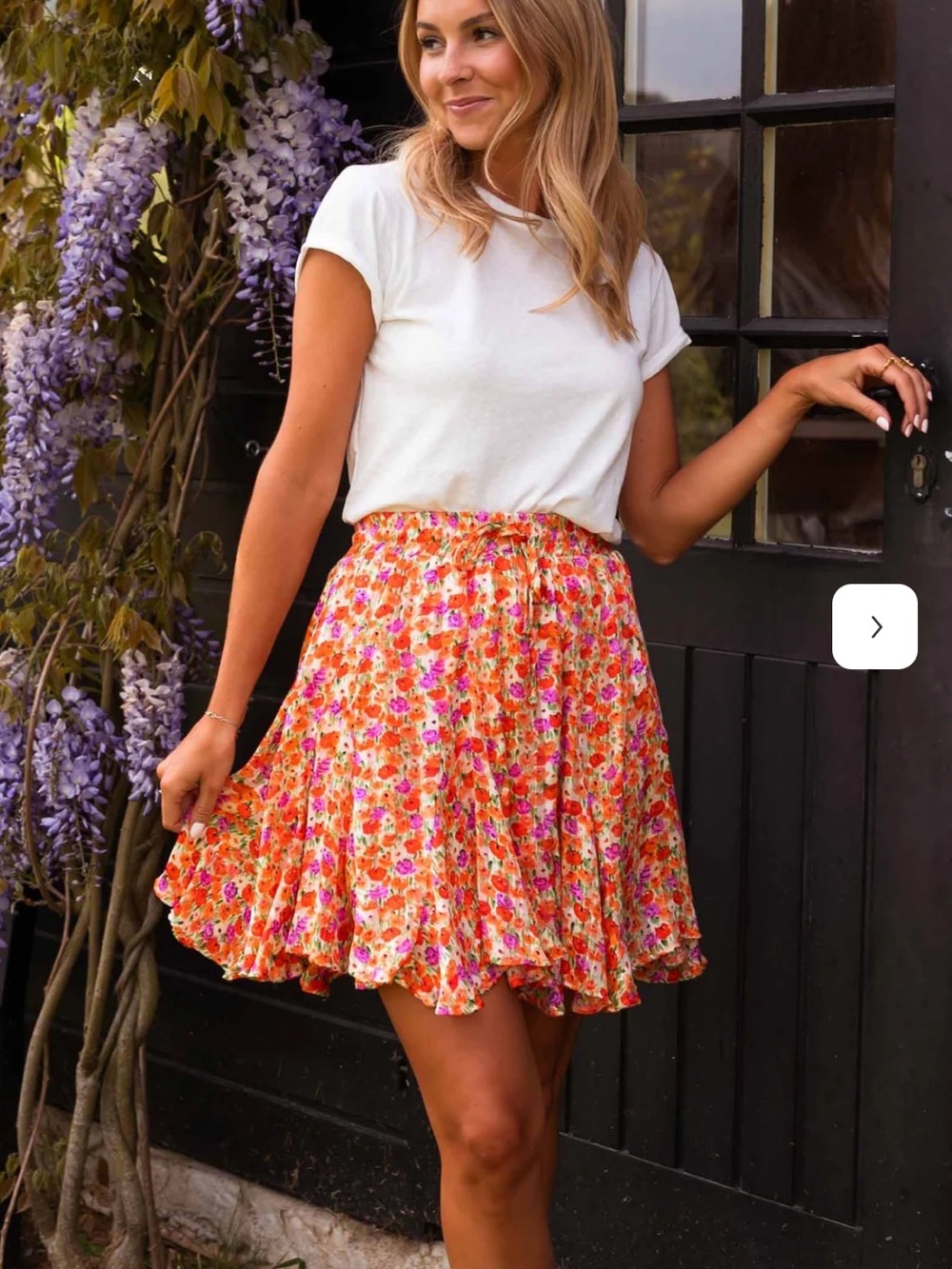 NWT Easy clothing Hensley Floral Midi Skirt Sz S/M